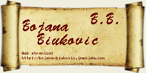 Bojana Biuković vizit kartica